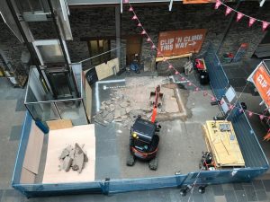 lift pit excavation at PRNS building services
